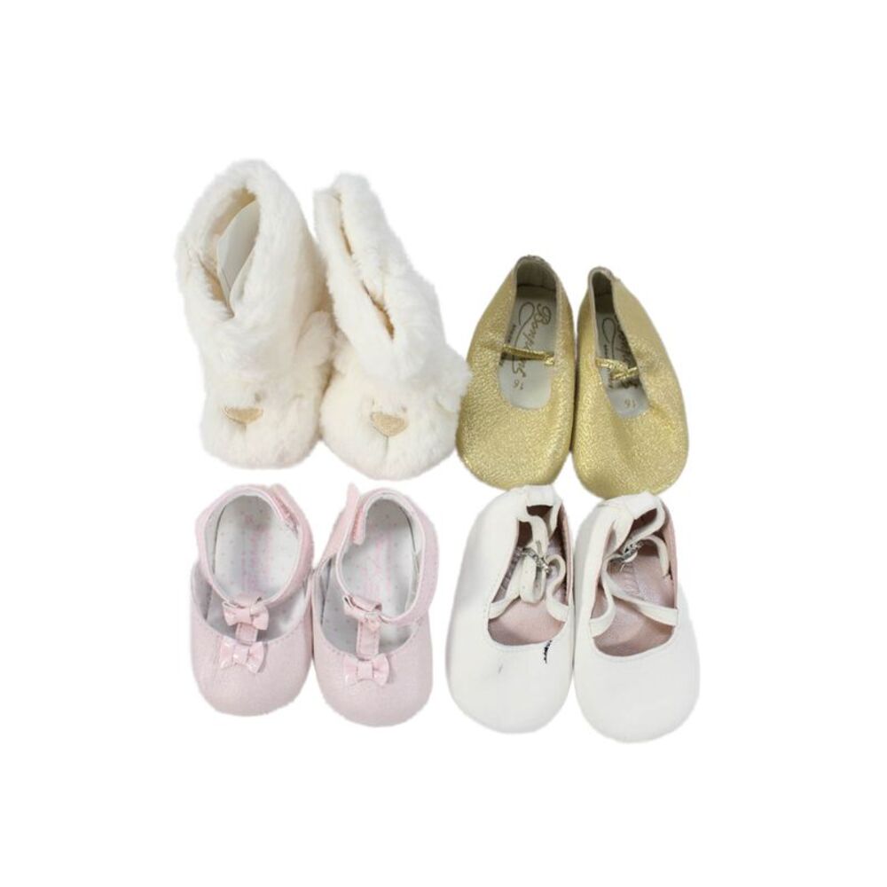 Mayoral Bonpoint Girls Baller Flats Boots Pink Gold White Size 16 Lot 4